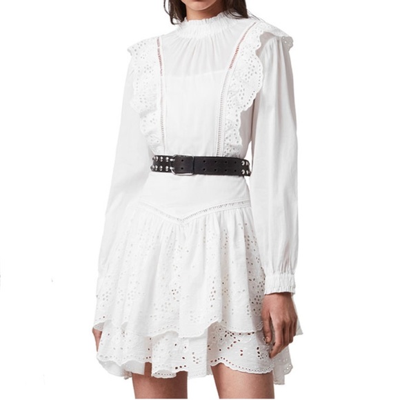 All Saints Dresses & Skirts - ALL SAINTS Aislyn broiderie dress chalk white